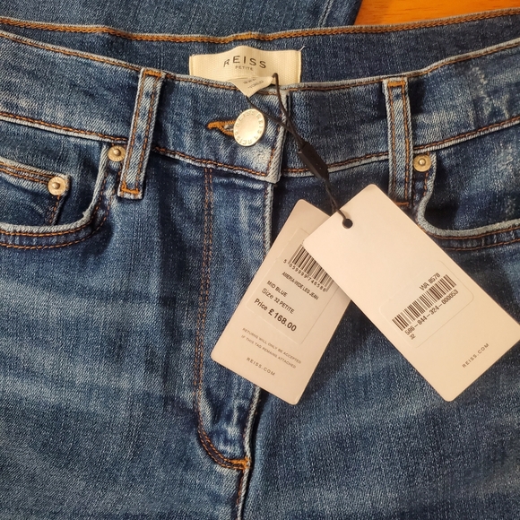 Reiss AMERIA High Rise Wide Leg Palazzo Jeans Petite 30" Waist STRETCH Boho Soft - Picture 2 of 15